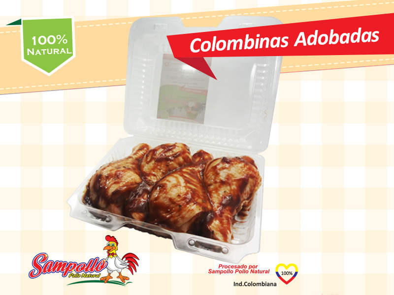 Disfruta 4 Colombinas de Pollo adobadas en nuestra deliciosa salsa BBQ y prepáralas en solo 15 minutos.<br>
                         Peso Neto del Producto (600grs - 800grs) aprox.<br>  
                         